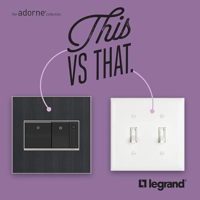 Legrand adorne Brushed Stainless, 1-Gang + Wall Plate, AWM1G3MS4