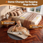 Veken Non Slip Cushioned Rug Pad Gripper, Felt and Silicone Backing, Round 4 Ft, 1/4 inch Thick Carpet Liner Protector Mat for Area Rugs and Hardwood Floors, with Over 99 Pcs Anti-Slip Strips Pattern - Image 2
