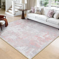 RELEANY Washable Square 8'x8' Area Rug for Living Room Gray Pink by RELEANY