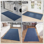 Kitchen Mats Set of 2 PCS for Floor, Washable Non Slip Rugs, Dark Blue - Image 5