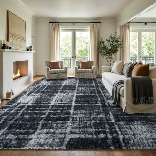 8x10 Extra Large Grey Fluffy Soft Area Rug Non-Slip for Living Room Bedroom - Image 3