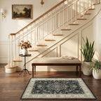 RELEANY Washable Area Rug, Small 2'6"x4', Black/Vintage/Beige - Image 2