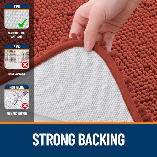 OLANLY Toilet Rugs U-Shaped 24x20, Soft Absorbent Chenille Contour Rugs - Image 6