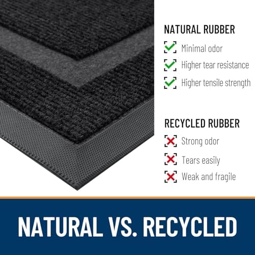 OLANLY Front Door Mat Outside 71x23, All-Season Heavy-Duty Rubber Doormat - Image 4