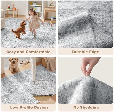 Kitchen Rugs Sets of 3, 2x3 2x4 2x5 Rug Runner,Grey - Image 7