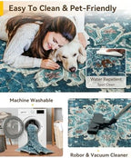 RELEANY Washable Area Rug, 3'x5', Teal - Image 6