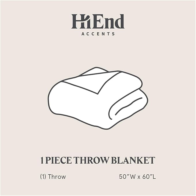 HiEnd Accents Teddy Throw Blanket, 50x60 inch, Cream, Boucle Throw Blanket, Soft Cozy Classic Chic Casual Heavy Blanket, Modern Rustic Plush Comfy Warm Blanket for Bed, Sofa