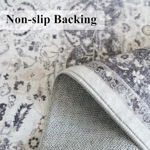Washable 2x4 Kitchen Sink Rugs: Washable Non-Slip Hardwood Floor Mat for Stove Soft Stain Resistant Carpet Boho Home Decor for High Traffic Area Low-Pile Area Rug for Entryway Foyer(2x4,Grey) - Image 3