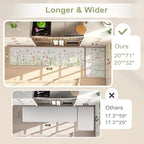 KIMODE Anti Fatigue Kitchen Mats for Floor,White Floral Kitchen Runner Rug - Image 2