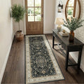 RELEANY Washable Area Rug, Runner 2'x5', Black/Vintage/Beige by RELEANY