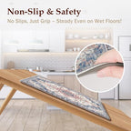 Boho Kitchen Mats for Floor 2PC Anti Fatigue Kitchen Rugs, Retro Blue - Image 4