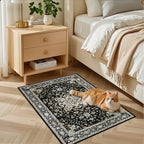 2x3 Area Rugs Living Room: Washable Rug for Bedroom Black Gold - Image 3