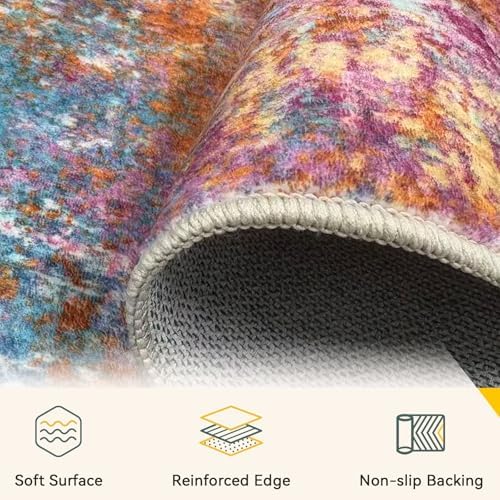 RELEANY Washable 9'x12' Abstract Area Rug for Living Room Starlight - Image 5