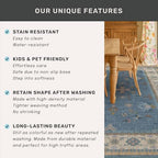 Hazo Haus Neutral Blue Washable 3x16 Extra Long Hallway Runner Rug, Boho Washable Large Kitchen Floor Rug Indoor, Non-Slip Stain & Fade Resistant, Vintage Unique Floral Décor - Image 5