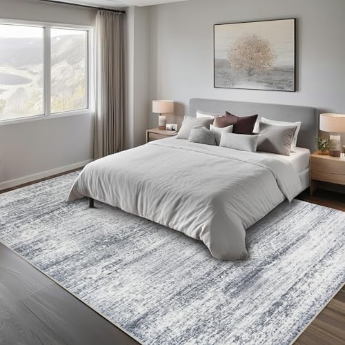 5x7 Washable Area Rugs for Living Room,Bedroom,Dining Room (Grey Cream) - Image 7
