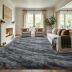 8x10 Extra Large Grey Fluffy Soft Area Rug Non-Slip for Living Room Bedroom - Image 3