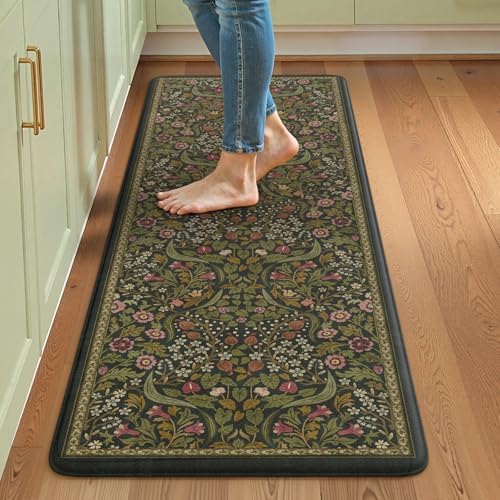 Collive Anti Fatigue Kitchen Runner Mats, Olive Green Sink Rug-24''x59'' by Collive