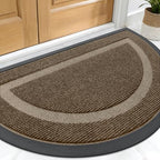 OLANLY Half Circle Front Door Mat Outside 29.5x17 All-Season Rubber Doormat by OLANLY