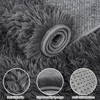 2x6 Fluffy Shag Area Rugs for Living Room Bedroom: Soft Plush Carpet Grey - Image 5