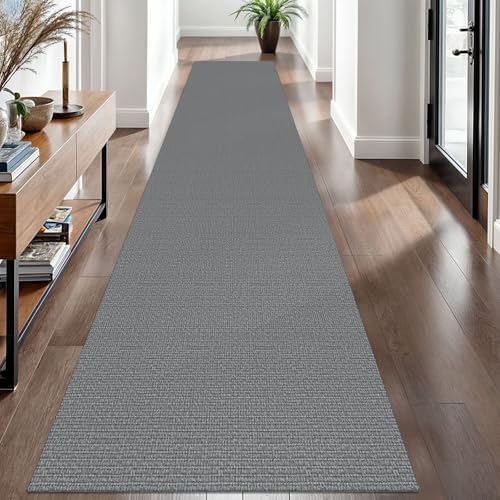 EARTHALL Washable Runner Rug, Non Slip Hallway Runner, 2.6x12 Ft, Dark Gray by Unknown