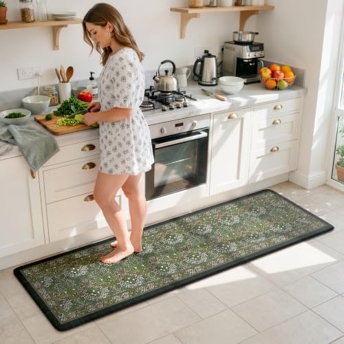 Collive Kitchen Mats for Floor Dark Green Padded Kitchen Rugs, 24''x71'' by Collive