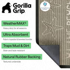 GORILLA GRIP WeatherMAX Door Mat, Indoor Outdoor Use, 47x35, Beige Beach - Image 2