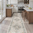 Madane Washable Runner Rugs 2x10 for Hallway Kitchen, Light Taupe Brown - Image 2