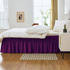 MEILA Wrap Around Elastic Bed Skirt for Queen & King Beds, 18" Drop,Purple - Image 4