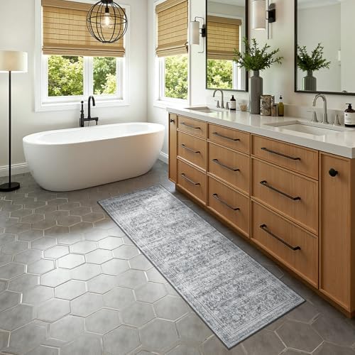 Lofus 2X6 Area Rugs for Hallways, Grey Washable Non-Slip Kitchen Runner Rug - Image 7