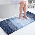 OLANLY Bathroom Runner Rugs Mat 44x20, Extra Soft Absorbent Microfiber Bath Rugs, Rubber Backing, Quick Dry, Washable Long Bath Mats for Bathroom Floor, Tub and Shower, Home Decor Accessories, Navy by OLANLY