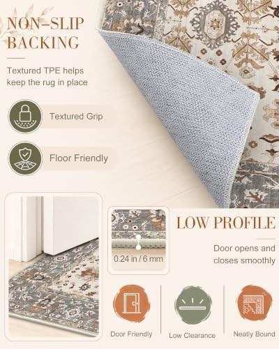 OLANLY 2x5 Washable Runner Rug, Soft Non Slip Carpet for Hallway Kitchen - Image 7