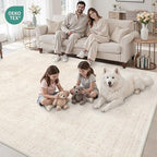 10x12 Area Rugs Living Room: Bedroom Neutral Washable Carpet Beige - Image 7
