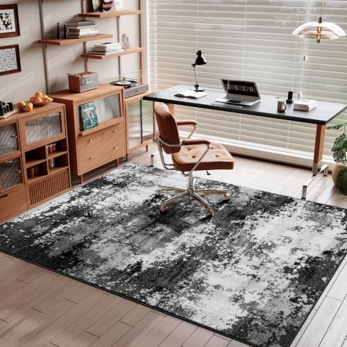 Black Washable Rug 4x6 Entryway Rugs for Living Room Bedroom Carpet - Image 4