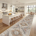 Madane Hallway Runner Rug 3x18 Washable Kitchen Runners 18ft, Turmeric/Grey by Madane