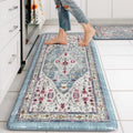 Collive Kitchen Mats Cushioned Anti Fatigue, 20"x47"+20"x32" Aque/Multi by Collive