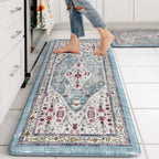 Collive Kitchen Mats Cushioned Anti Fatigue, 20"x47"+20"x32" Aque/Multi by Collive