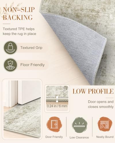 OLANLY 3x5 Washable Accent Rug, Soft Non Slip Carpet for Entryway Bedside - Image 7