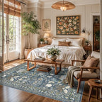 Living Room 6x8 Area Rugs: Farmhouse Washable Ultra Soft Carpet for Bedroom Nursery Indoor Stain Resistant Luxury Rug for Dining Room Non-Slip Durable Floor Mat for Pet Owners(6x8, Blue) - Image 5