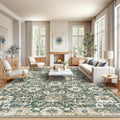 Amada Large 10x14 Washable Area Rug for Living Room, Green/Brown, Vintage by AMADAHOMEFURNISHING