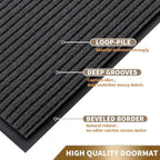 Yimobra Front Door Mat Outdoor Indoor Entrance, 100% Waterproof All-Season All Weather Doormat, Welcome Matt Outside Entry, Non Slip, Low Profile, Heavy Duty Patio Porch Floor Mat,29.5 x 17, Grey - Image 3