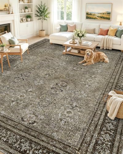 OLANLY 9x12 Washable Area Rug, Soft Non Slip Carpet for Bedroom Living Room by OLANLY
