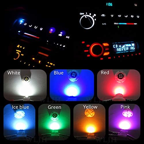 WLJH Red A/C Climate Control Heater Dash Indicator Light Switch Led Bulbs Kit Compatible For Camry Corolla Tacoma Matrix, Pack of 10
