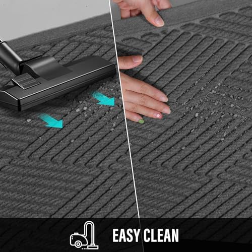 HIYARD Sturdy Front Door Mat, Absorbent Muddy Dirt Resist Welcome Door Mats Outdoor Indoor, Stain and Fade Resistant, Non-Slip Rubber Backing Low Profile Doormat for Entryway, 72×24, Charcoal - Image 7