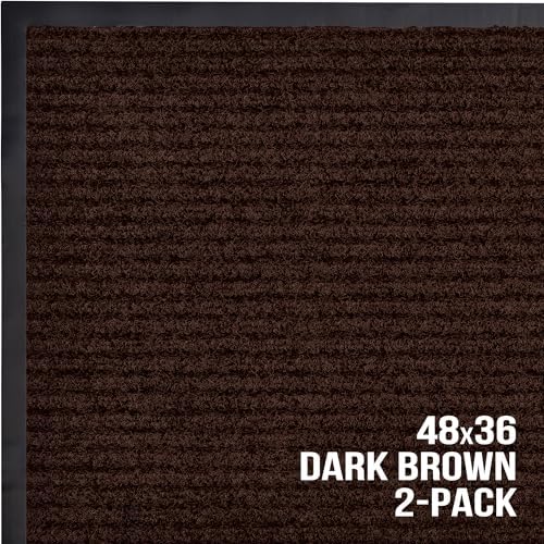 Front Door Mat, Indoor Outdoor Welcome Entryway Doormat, 48x36 Dark Brown - Image 7