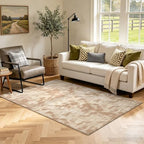 3x5 Tie-dye Beige Area Rug Washable Non-Slip Soft Thin for Bedroom Kitchen by Unknown