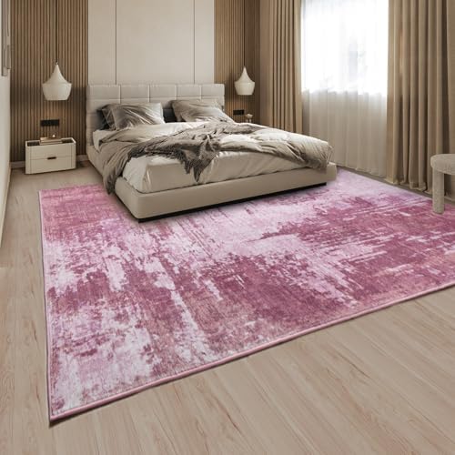 Entryway Rug 3x5 Pink Bedroom Area Rug Washable Non Slip Abstract Boho Rugs for Indoor Entry, Kitchen, Classroom, Bathroom, Kids Girls Room, Office, College Dorm Small Carpet - Image 4