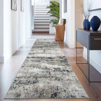 pmtsns Area Rugs 2x8 Runner Rug: Washable Hallway Rug Modern Abstract Neutral Soft Non-Slip Low-Pile Indoor Carpet for Kitchen Bedside Entrance Laundry (Black Grey Brown, 2'x8') - Image 6