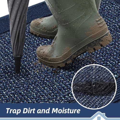 BEQHAUSE Indoor Door Mat 32" x 48", Dirt Trapper Door Mats, Blue - Image 3
