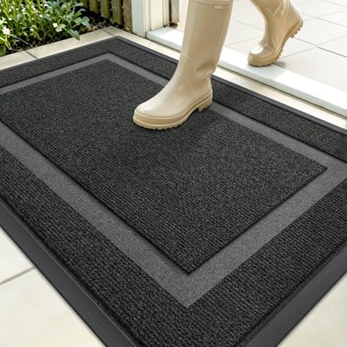 OLANLY Front Door Mat Outside 35x23, All-Season Heavy-Duty Rubber Doormat by OLANLY