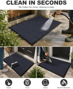 Mibao Front Door Mat Outdoor Entrance, 47" x 24" Heavy Duty Welcome Mat for Outdoor and Indoor, Waterproof Dirt Trapper Doormat, Super Absorbent Indoor Entryway Mat for Patio & Porch - Navy - Image 5